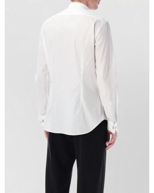 Xacus White Tuxedo Shirt Cotton Poplin Plastron for men