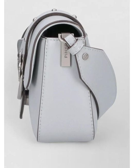 Pinko Metallic Shoulder Bag Adjustable Strap Decorative Buckle Hardware