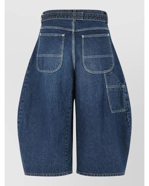Sacai Blue Denim Wide-Leg Jeans
