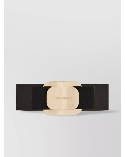 Ferragamo Black Silk Bow Hair Clip