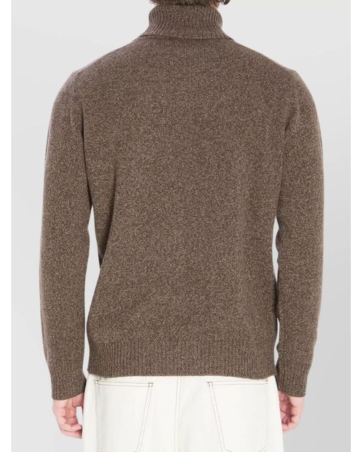 Roberto Collina Brown Cashmere Merino Wool Ribbed Turtleneck Sweater for men