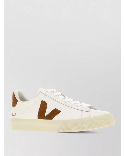 Veja Natural Leather Lace Up Campo Sneakers Low Top