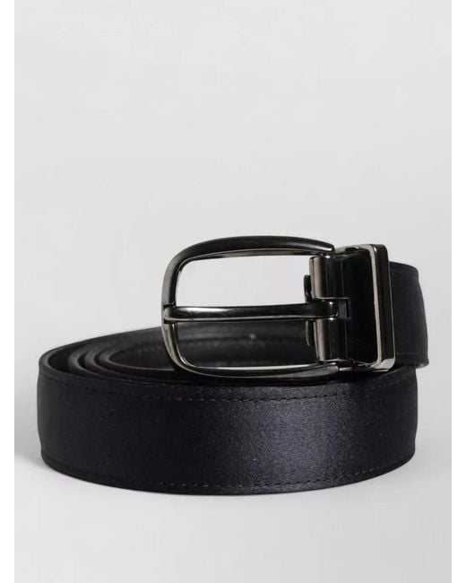 Dolce & Gabbana Black Viscose Belt Metal Buckle Adjustable for men
