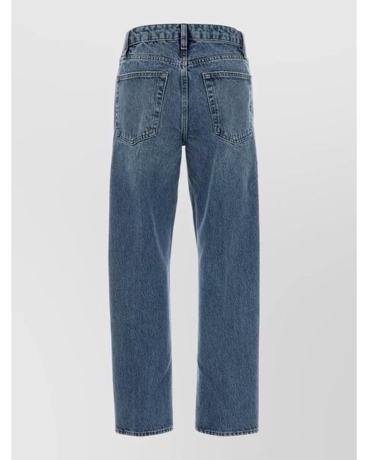 FRAME Blue Denim Straight-Leg Trousers