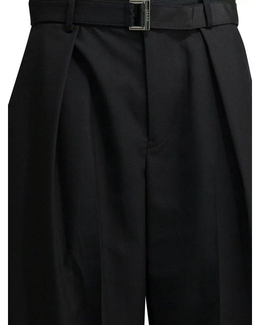 Sacai Black Tailored Wide-Leg Trousers