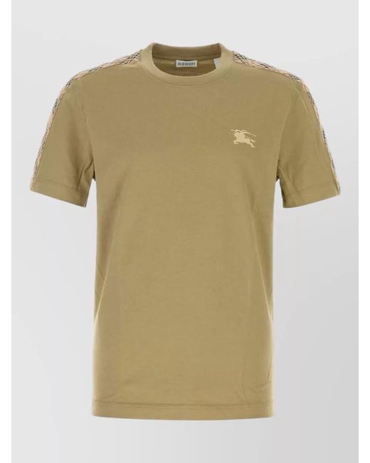 Burberry Green Cotton T Shirt Short Sleeves Crew Neck for men