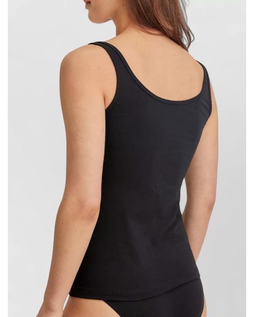 Calida Black Scoop Neck Sleeveless Stretch Knit Top