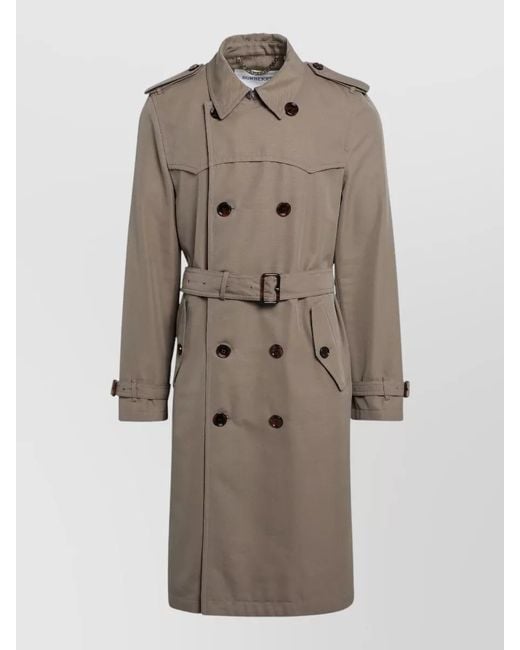 Burberry Natural Long Length Jacket Epaulettes Storm Flap Lapels for men
