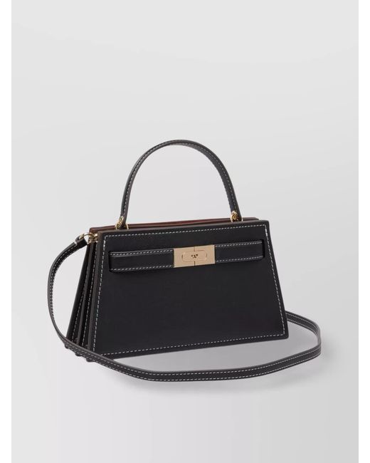 Tory Burch Blue Lee Radziwill Mini Leather Crossbody Bag