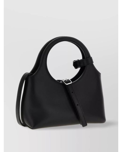 Courreges Black Mini Leather Shoulder Bag
