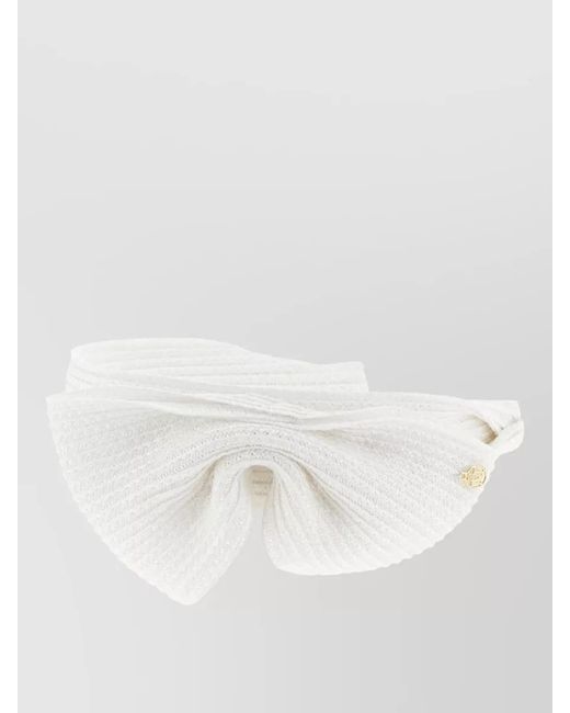 Maison Michel White Paper Headband
