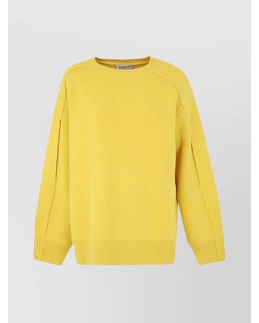 Lanvin Yellow Cashmere Cocoon Jumper