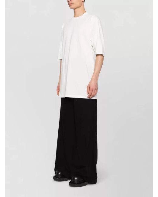 Rick Owens White Relaxed Crew Neck Short Sleeve T-Shirt for men
