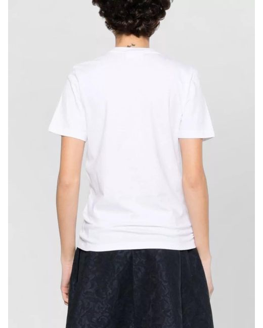 Maison Kitsuné White Cotton Embroidered T-Shirt