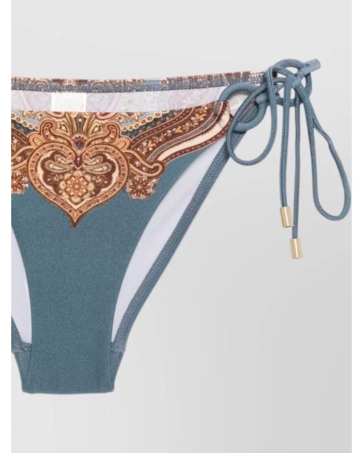 Zimmermann White Mahon Paisley Triangle Bikini Tie Side