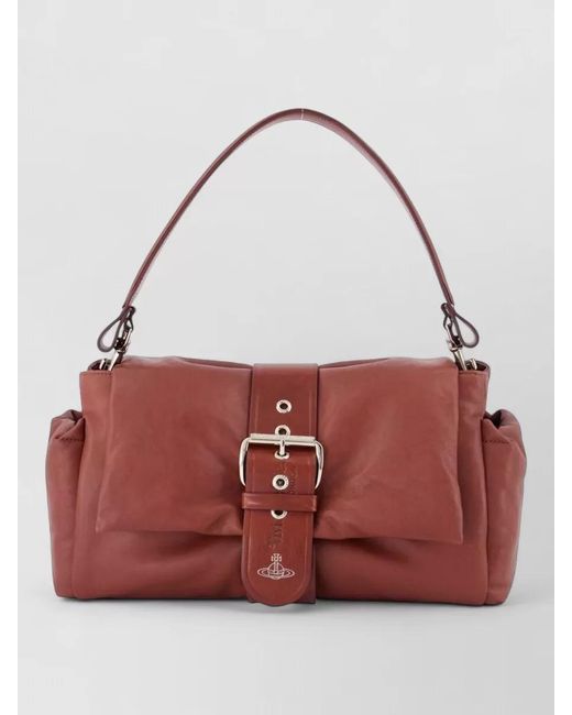 Vivienne Westwood Red Hazel Treasure Xl Leather Shoulder Bag