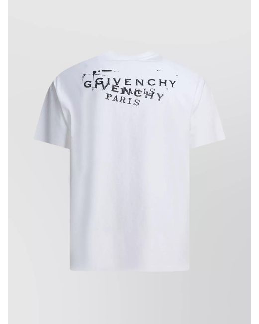 Givenchy White Cotton Logo Print T-Shirt for men