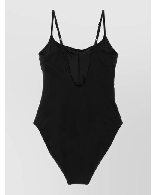 Polo Ralph Lauren Black Kennedy Swimsuit One Piece Scoop Neckline