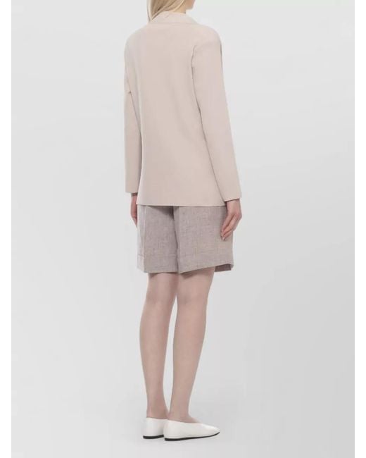 D.exterior Natural Double Breasted Viscose Blazer Long Sleeves