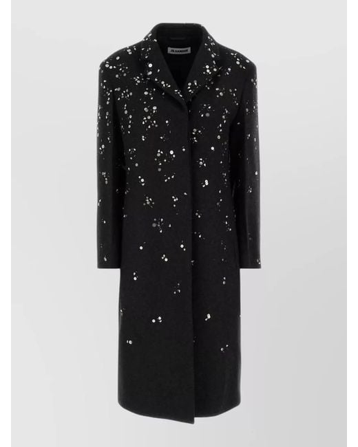 Jil Sander Black Wool Single Breasted Coat