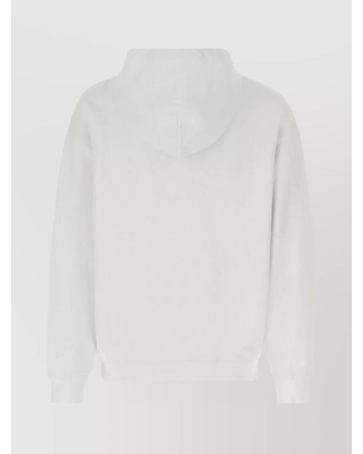 Marcelo Burlon White Cotton Oversized Hoodie for men