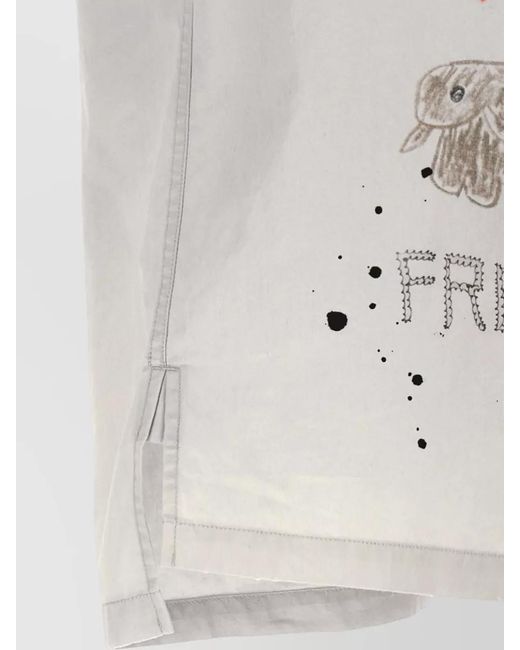 Maison Mihara Yasuhiro White Short Sleeves Shirt Graffiti Graphic Print for men