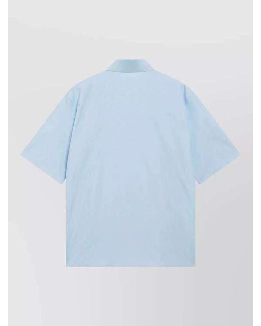 Gucci Blue Straight Shirt Structured Collar Short Sleeves for men