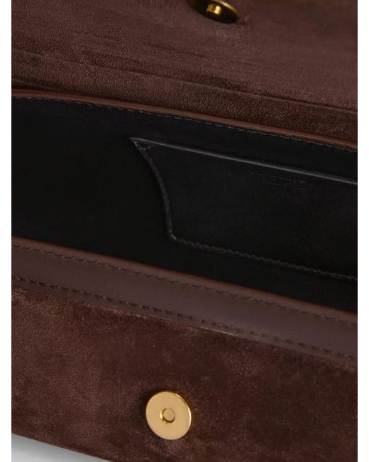 Jil Sander Brown Suede Shoulder Bag Adjustable Strap Hardware