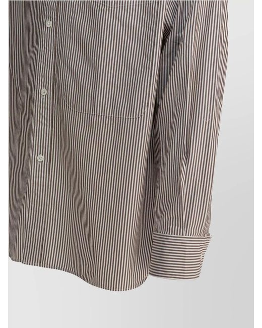 Beams Plus Gray Cotton Oxford Shirt for men