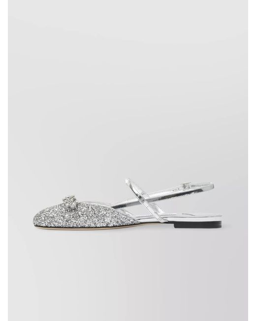 Jimmy Choo Metallic Leather Slingback Ballet Flats