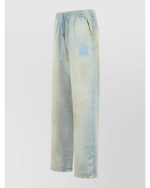 Amiri Blue Denim Relaxed-Fit Wide-Leg Jeans for men