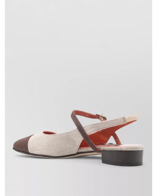 CAREL PARIS Pink Cotton Slingback Ballerina Shoes