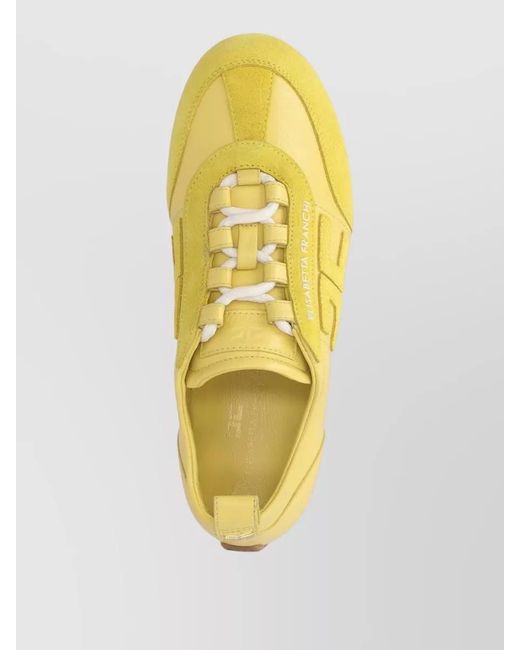 Elisabetta Franchi Yellow Low Top Lace Up Shoes Rubber Sole