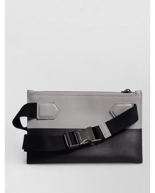 Dolce & Gabbana Gray Leather Logo Embossed Belt Bag for men