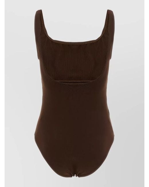 Eres Brown Round Neck One-Piece Swimsuit