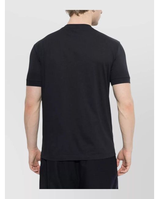 Giorgio Armani Black Logo Crew Neck Regular Fit T Shirt for men