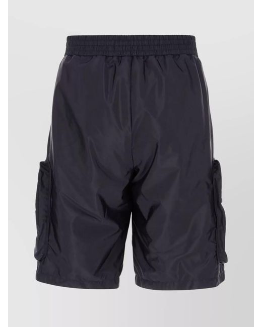 Moncler Genius Blue Nylon Cargo Shorts for men