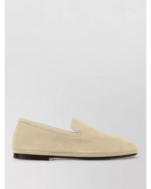 Lemaire Natural Suede Finish Loafers Round Toe Design