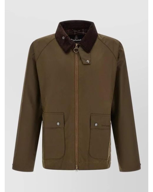 Barbour Green Cotton Short Bedale Single-Breasted Coat for men