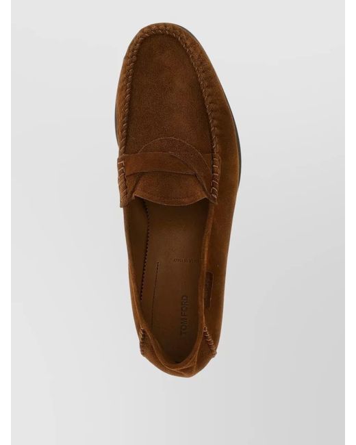 Tom Ford Brown Suede Loafers for men