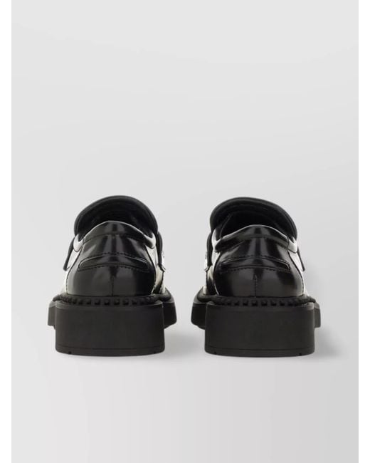 Ash Black Leather Loafers
