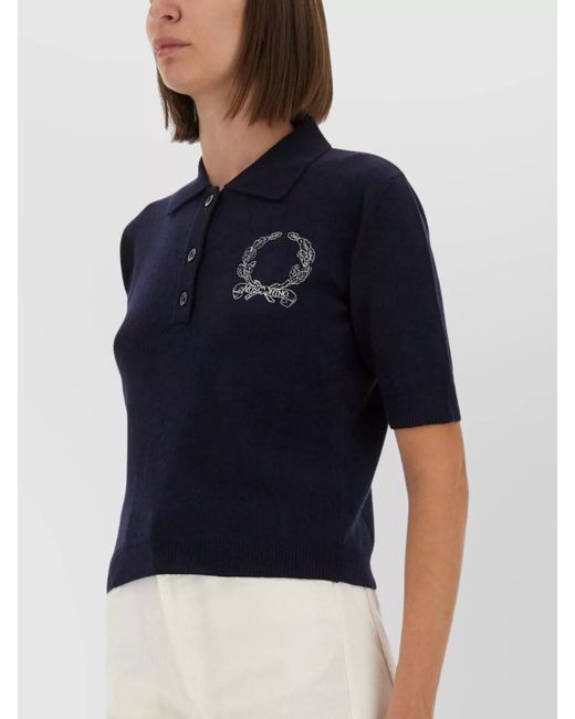 Moschino Blue Cashmere Blend Polo Shirt