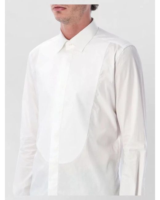 Xacus White Tuxedo Shirt Cotton Poplin Plastron for men