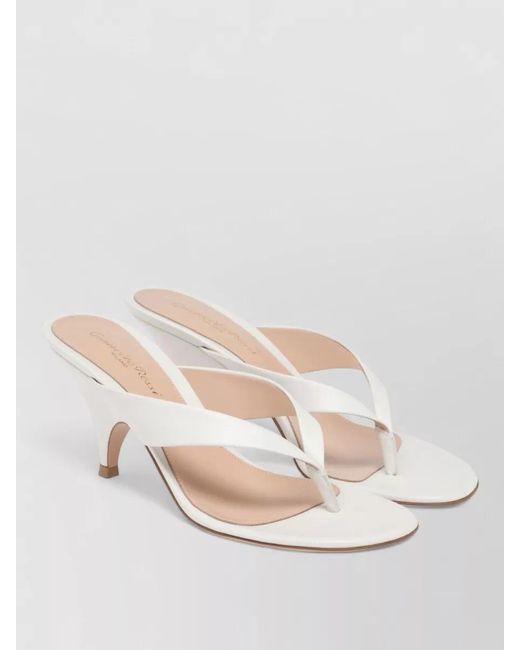 Gianvito Rossi Natural Sofia Thong 70 Leather Sandals Open Toe