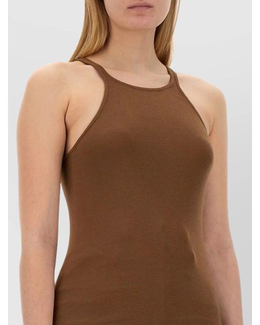 Rick Owens Brown Slim-Fit Tank Top