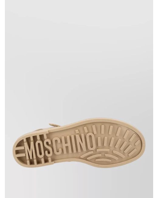 Moschino Natural Strappy Flat Sandals Open Toe Design