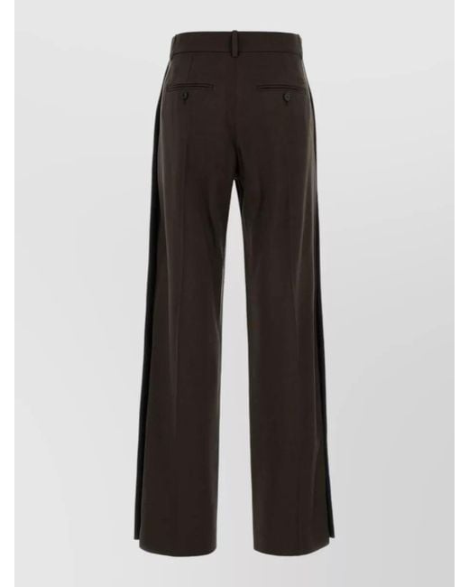 Loewe Black Wool Blend Wide Leg High Waist Trousers