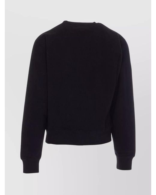 Saint Laurent Black Cotton Logo-Embroidered Sweatshirt for men