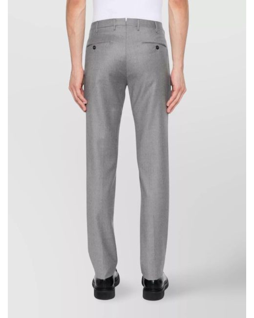 Incotex Gray Virgin Wool Tailored Trousers for men