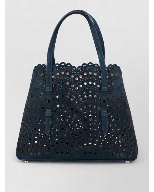 Alaïa Blue Mina 25 Tote Bag Nubuck Leather Vienne